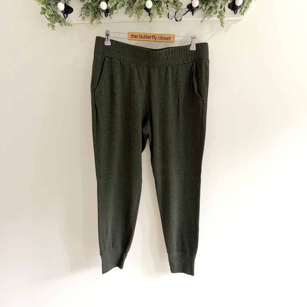 CAbi #3923 Pivot Joggers ponte knit Lounge Size Large Green lounge ab